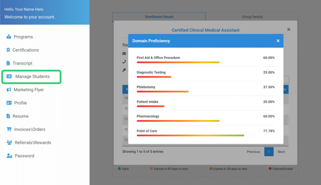 Domain Based Proficiency Reporting