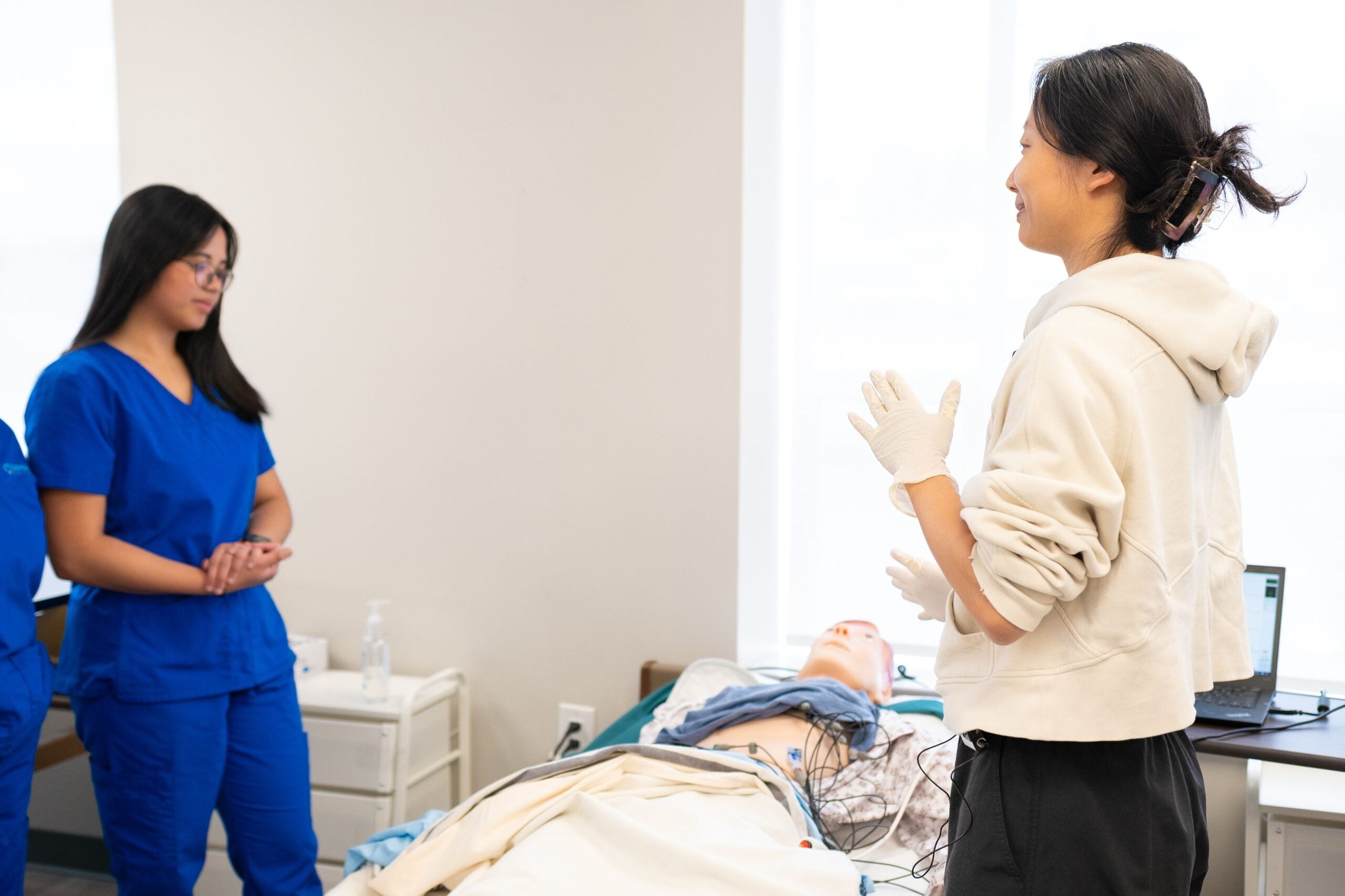 Healthcare learners participating in professional skills training